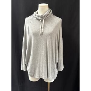 Women’s Splendid Light Grey Hooded Long Sleeve Shirt Sz XS